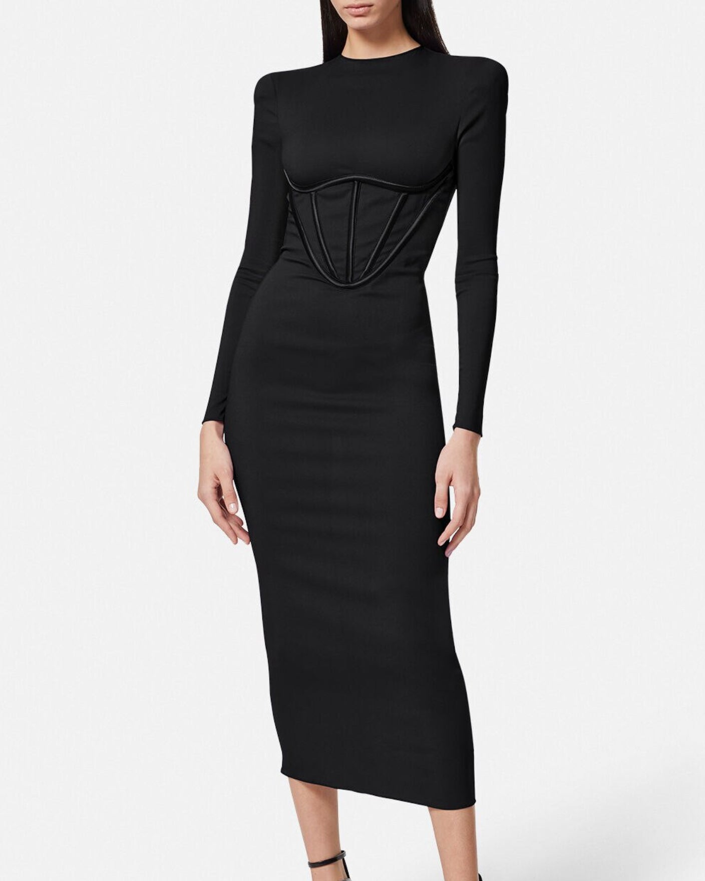 Long Sleeve Bandage Corset Dress – Haute In Couture