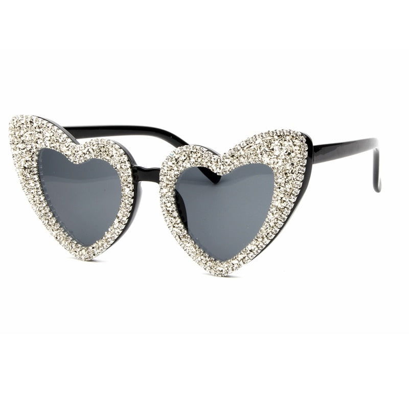 Swarovski Crystal Heart Framed Sunglasses