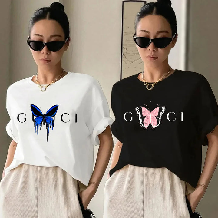 G Butterfly Couture Short Sleeved Graphic Tee