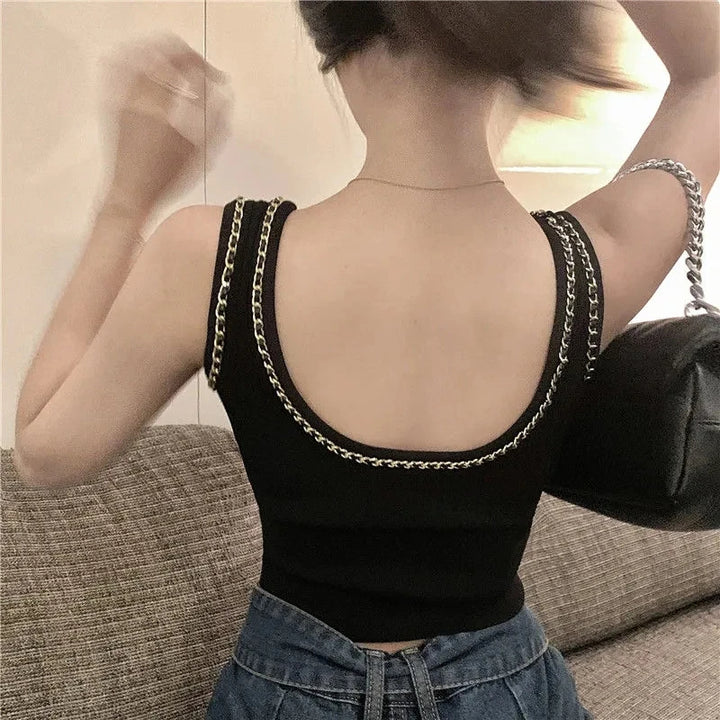 Ribbed Vintage Couture Chain Link Tank