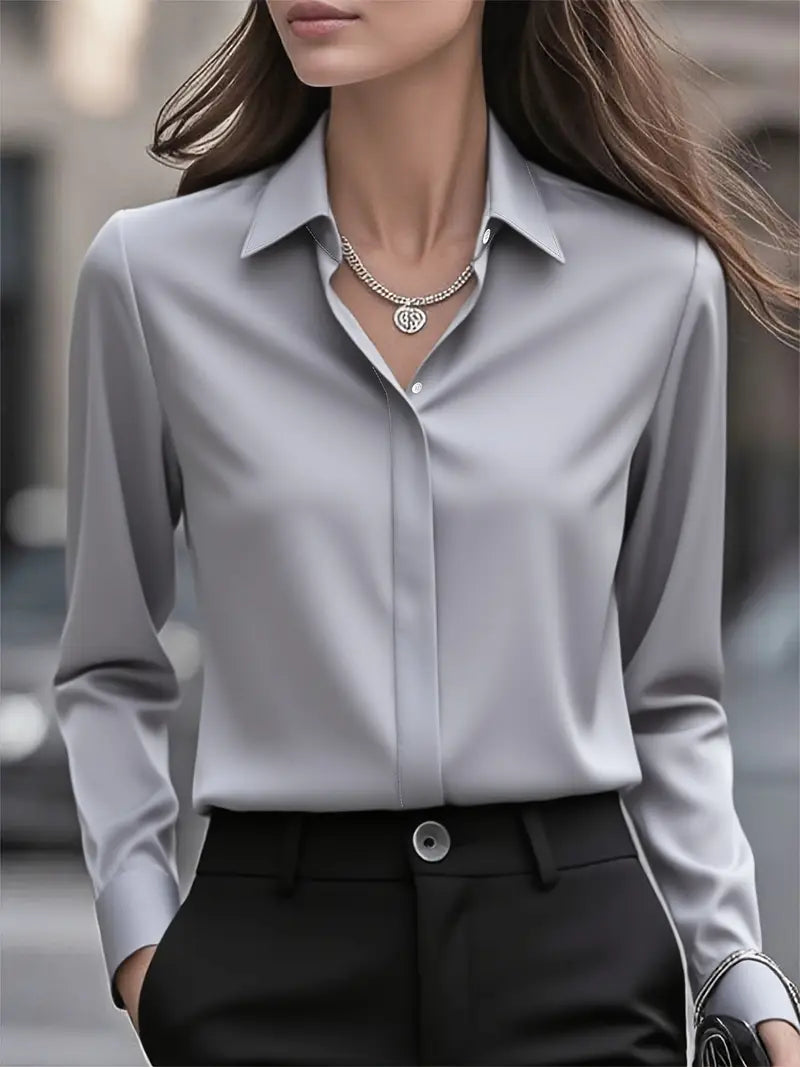 Paris Timeless Chic Button Down Women's Blouse
