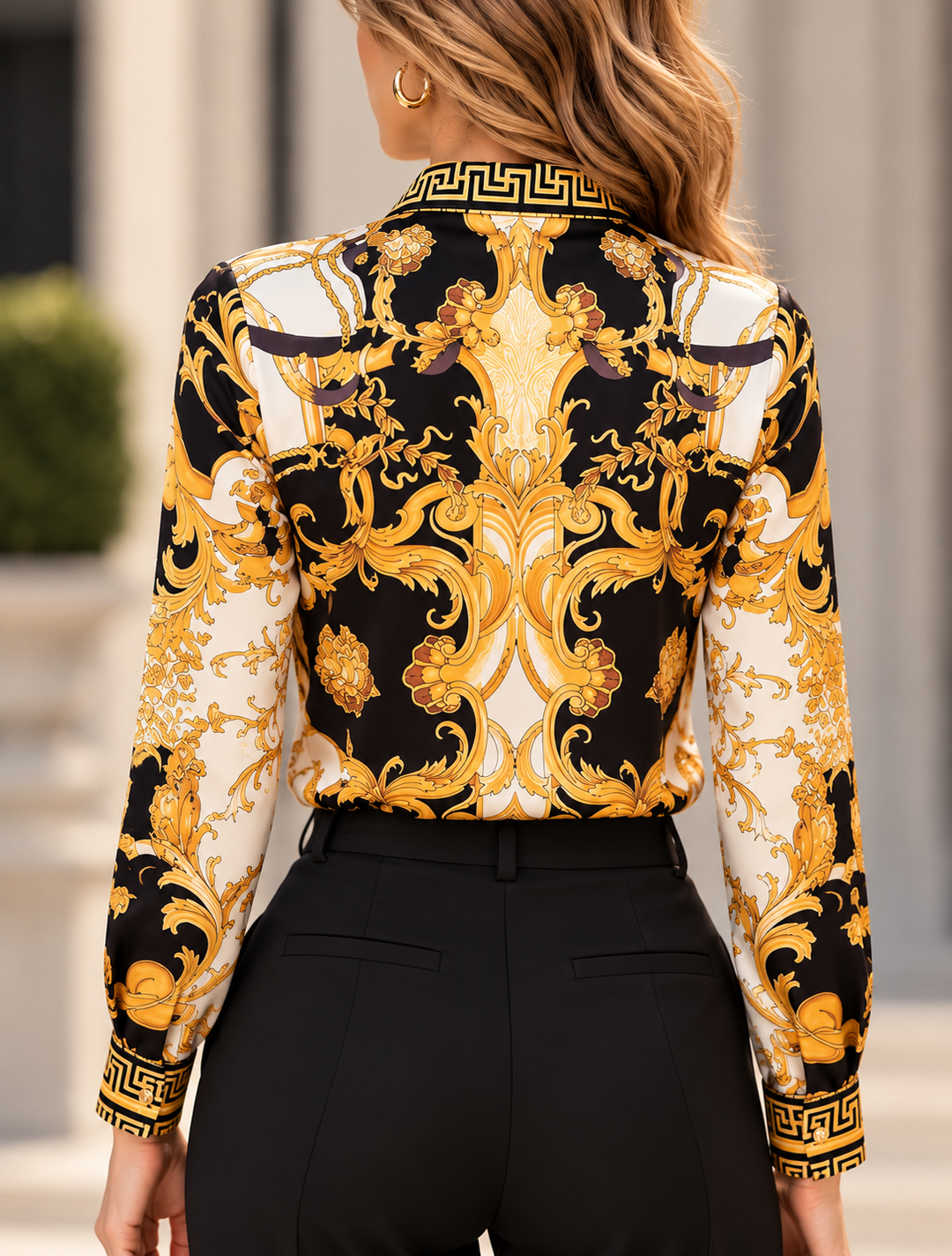 Donna Couture Button Up Women's Silk Blouse