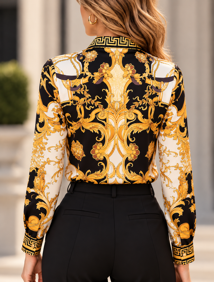 Donna Couture Button Up Women's Silk Blouse
