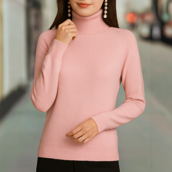 Heather Ultra Soft Classic Pullover Knit Turtleneck Sweater
