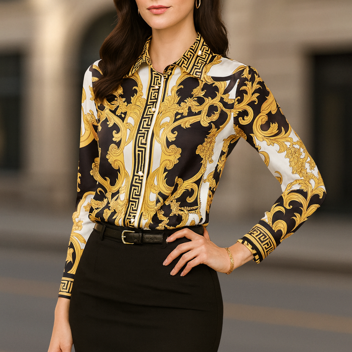 Donna Couture Style Button Up Women's Blouse