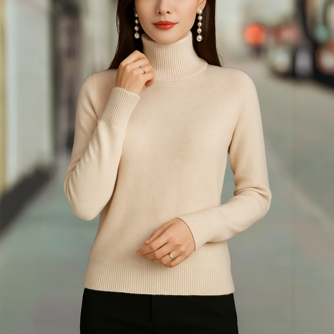 Heather Ultra Soft Classic Pullover Knit Turtleneck Sweater