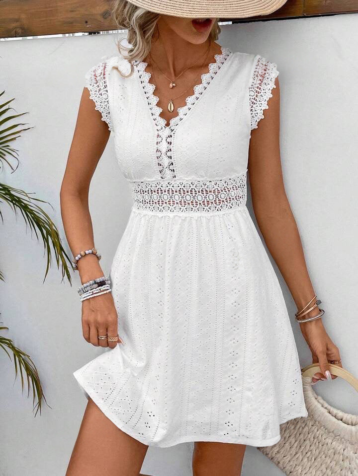 Juliette Lace Eyelet V-Neck Classy & Chic Dress