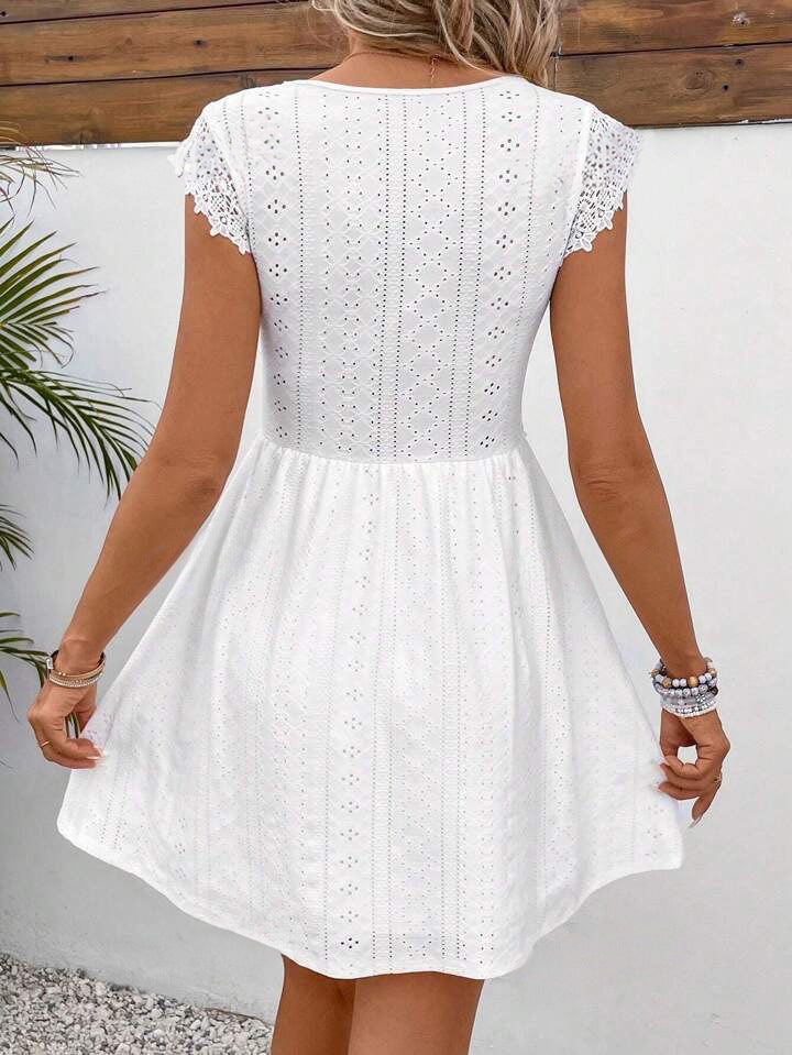 Juliette Lace Eyelet V-Neck Classy & Chic Dress