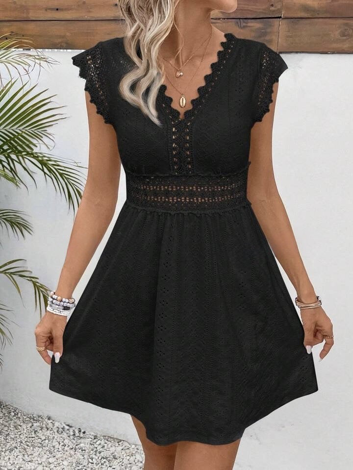 Juliette Lace Eyelet V-Neck Classy & Chic Dress