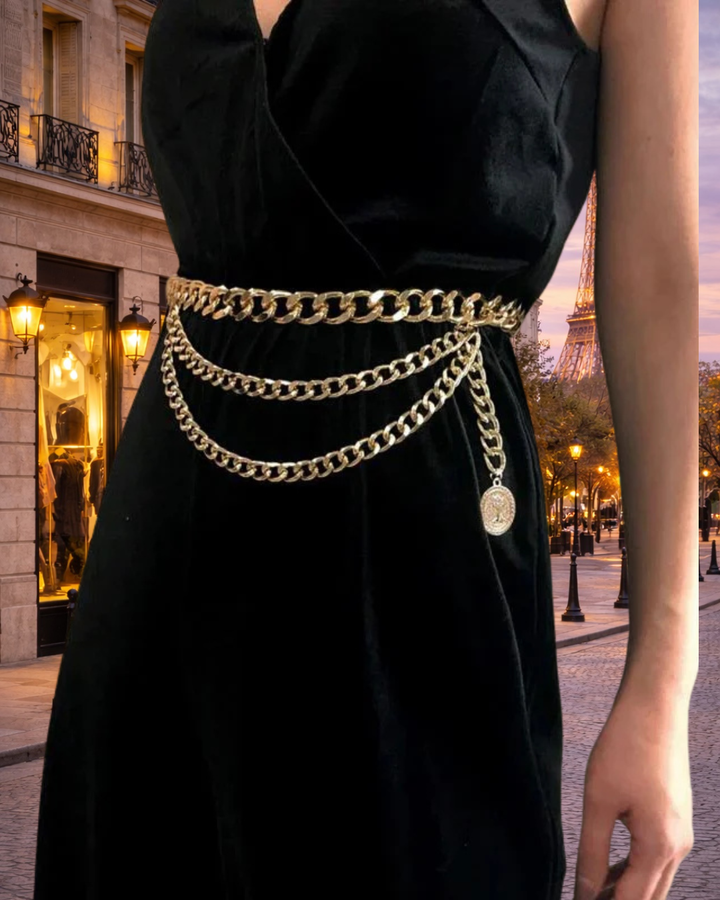 Vintage Gold Chain Tassel Belt
