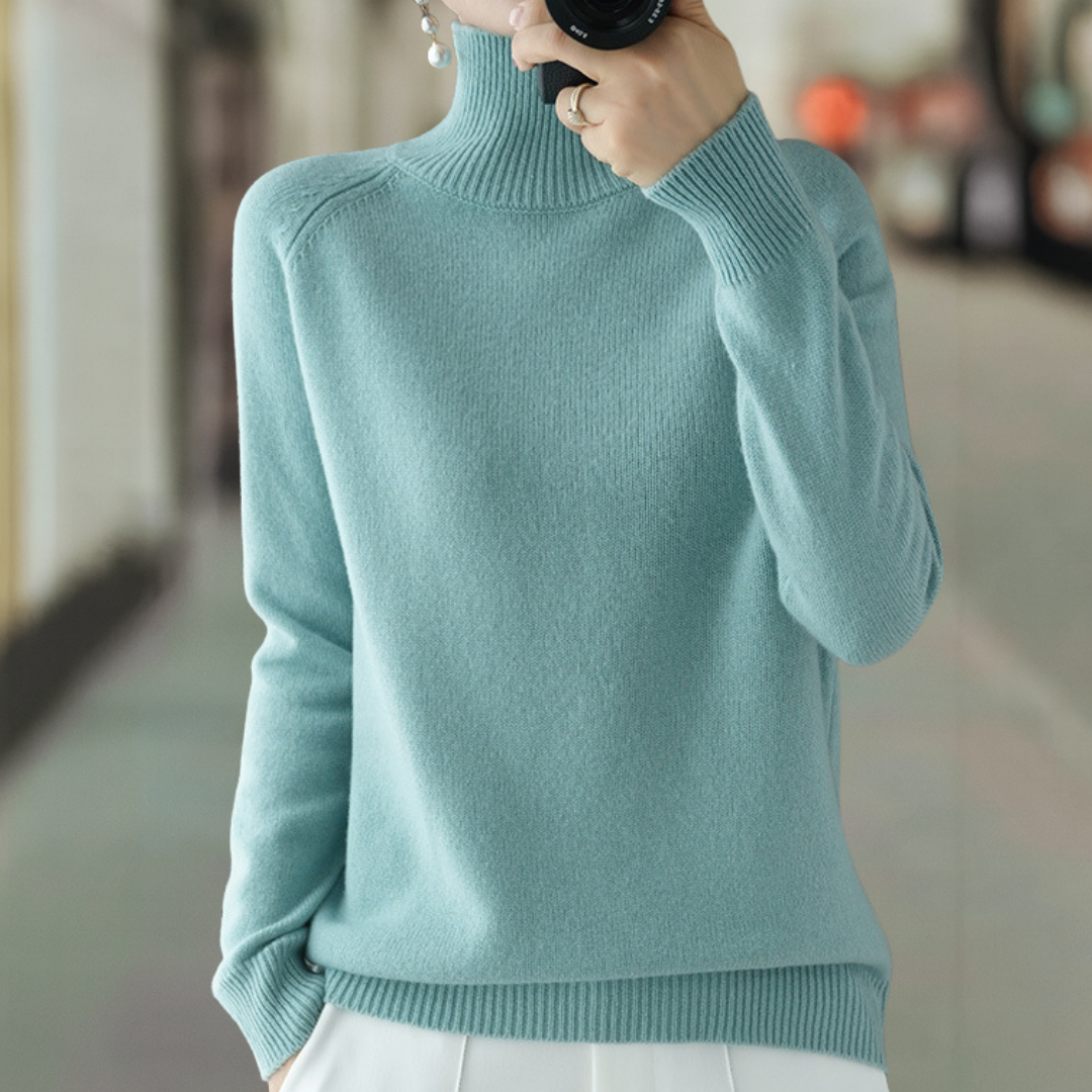 Heather Ultra Soft Classic Pullover Knit Turtleneck Sweater