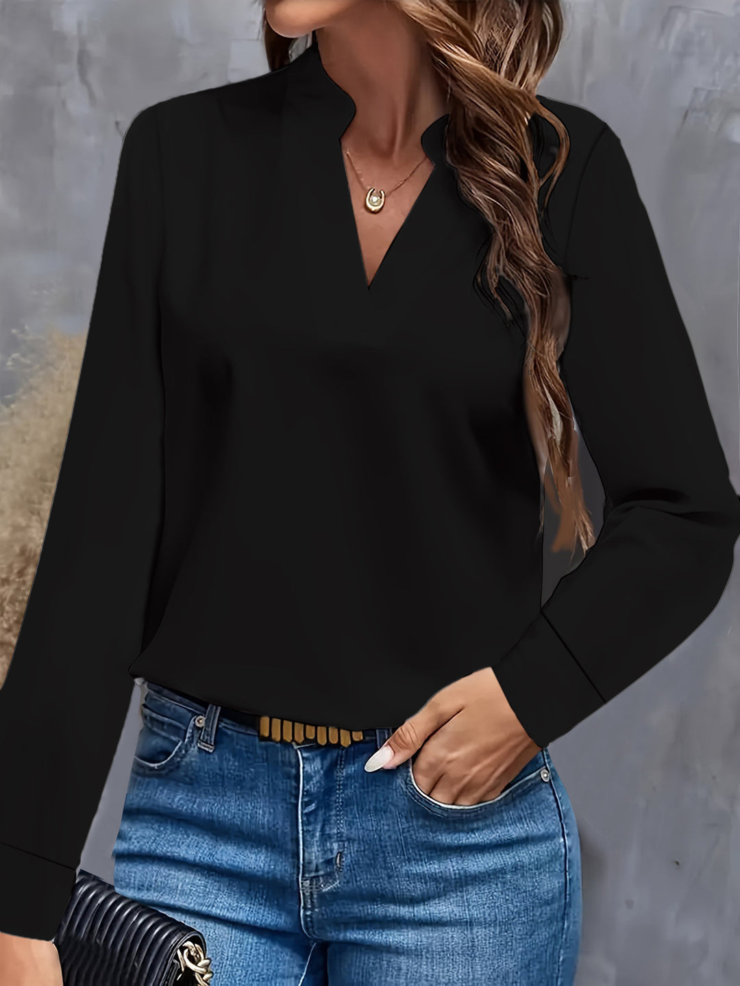 Alexandra Elegant V-Neck Women's Blouse