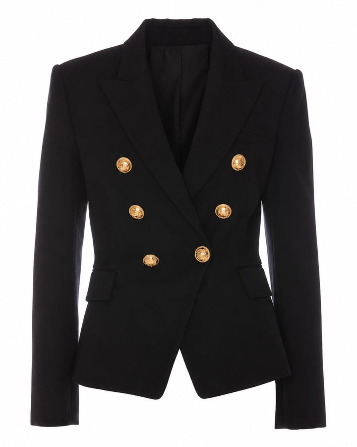 Double Breasted Gold Button Blazer