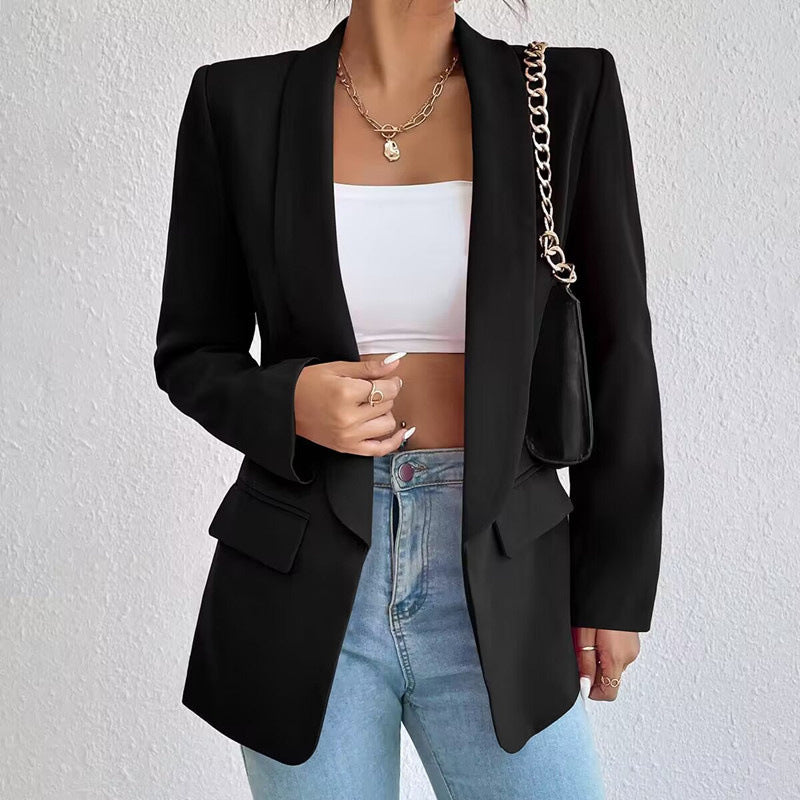 Bianca Luxe Open Front Women's Long Blazer