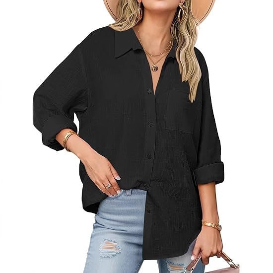 Women's Classic Linen Button Down Shirt