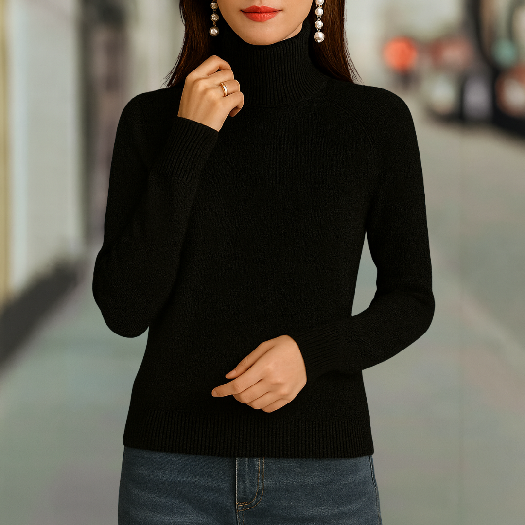 Heather Ultra Soft Classic Pullover Knit Turtleneck Sweater