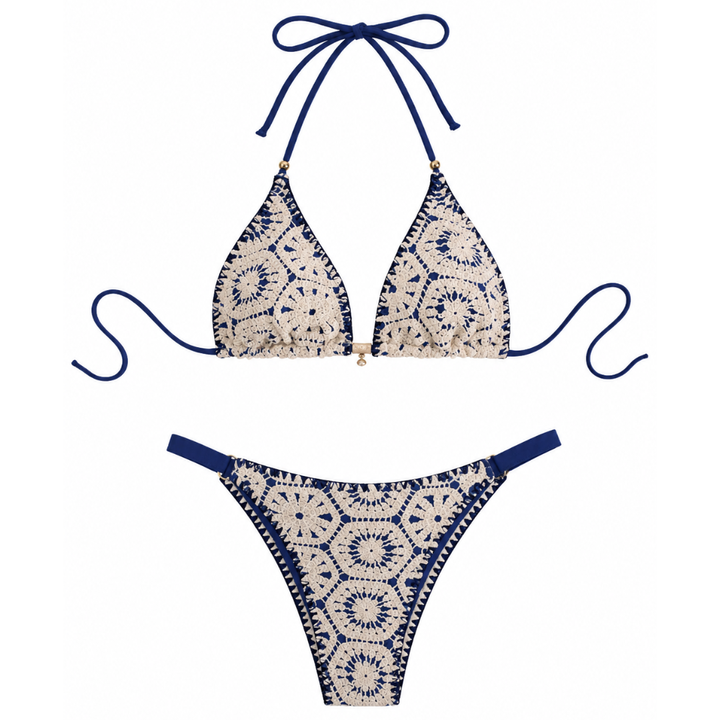 Capri Blue & White Crochet Resort Bikini