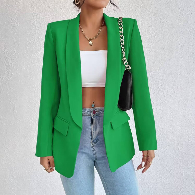 Bianca Luxe Open Front Women's Long Blazer