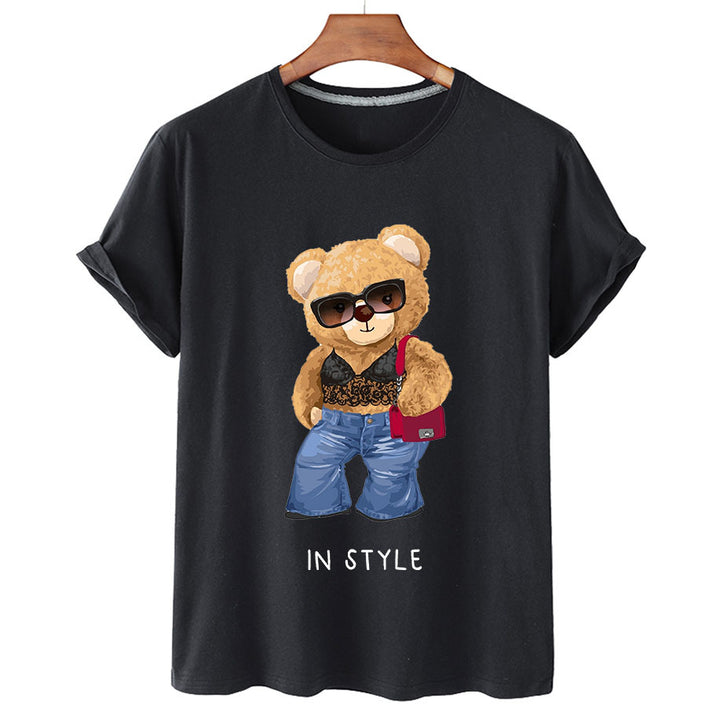 "In Style" Bear Short Sleeved Graphic Tee