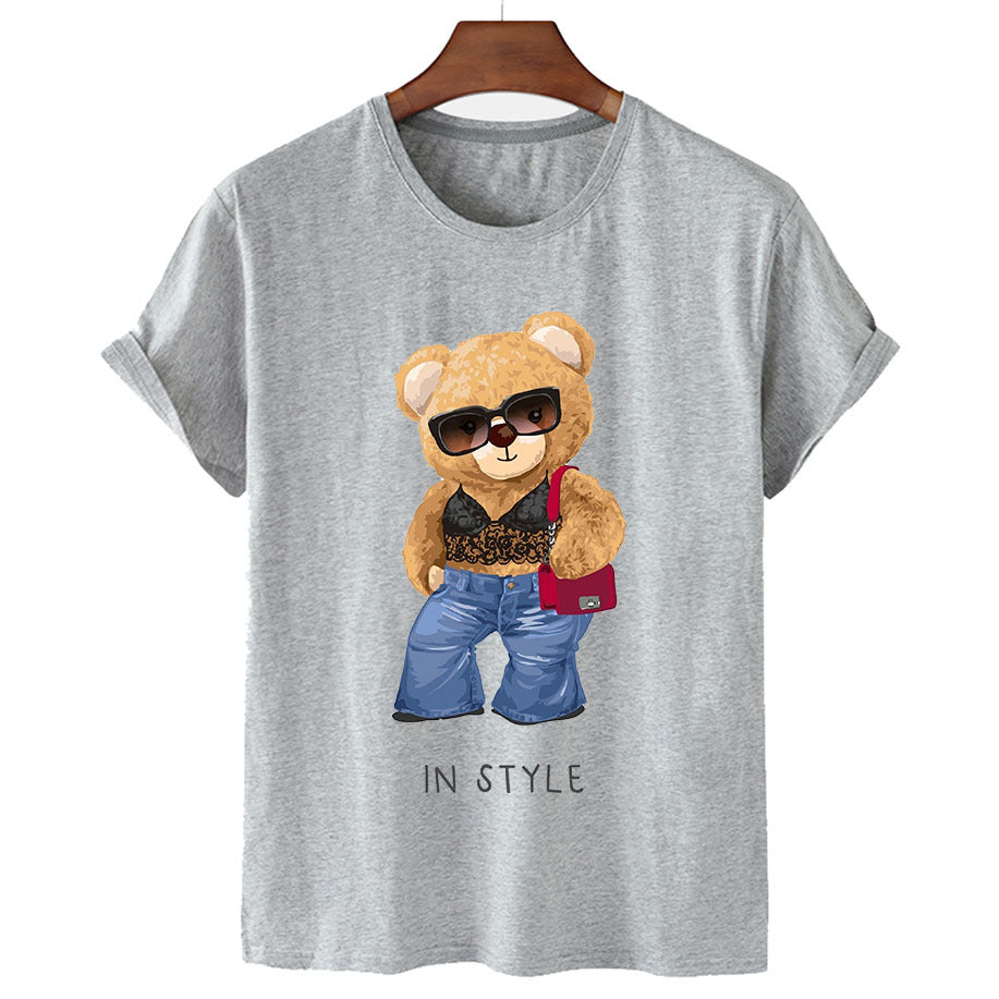 "In Style" Bear Short Sleeved Graphic Tee