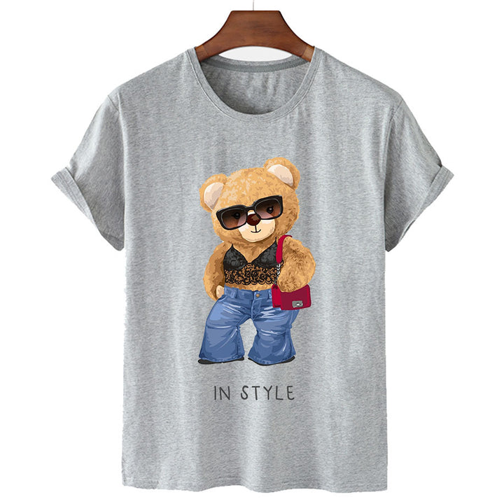 "In Style" Bear Short Sleeved Graphic Tee