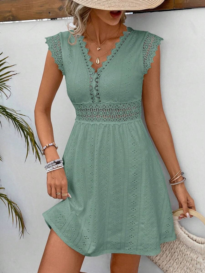 Juliette Lace Eyelet V-Neck Classy & Chic Dress
