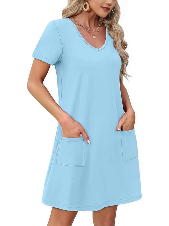 Portofino Short Sleeve Shirt Dress With Pockets
