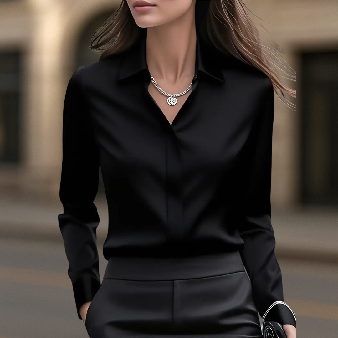 Paris Timeless Chic Button Down Women's Blouse