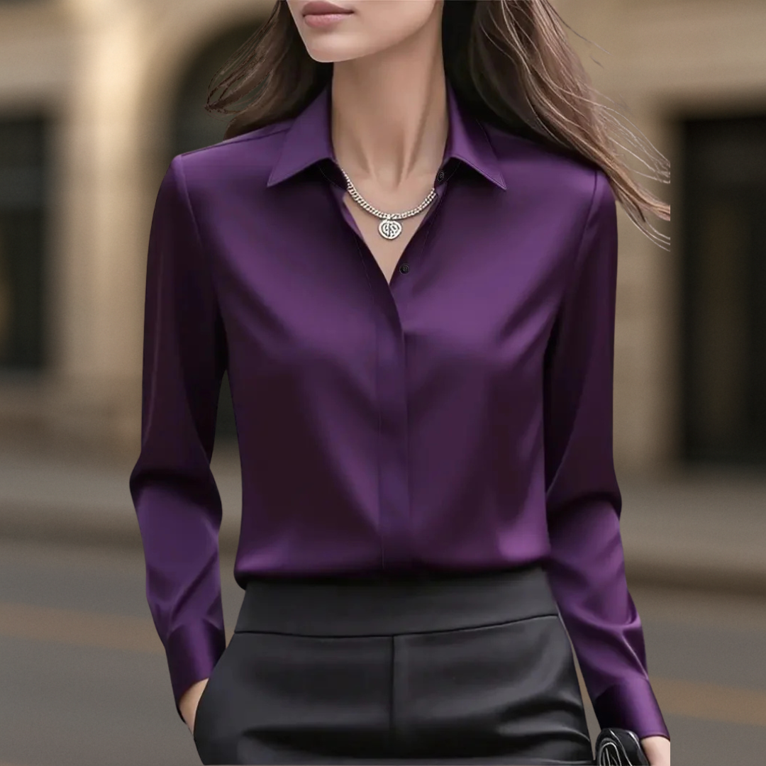 Paris Timeless Chic Button Down Women's Blouse
