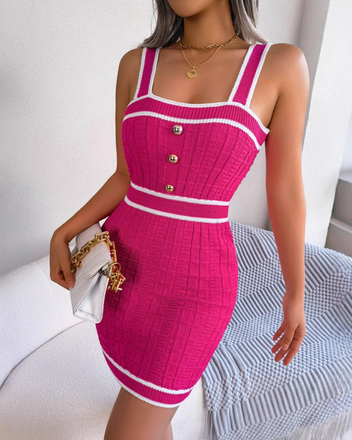 Alicia Gold Button Couture Mini Dress