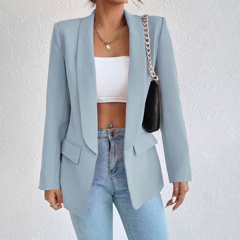 Bianca Luxe Open Front Women's Long Blazer