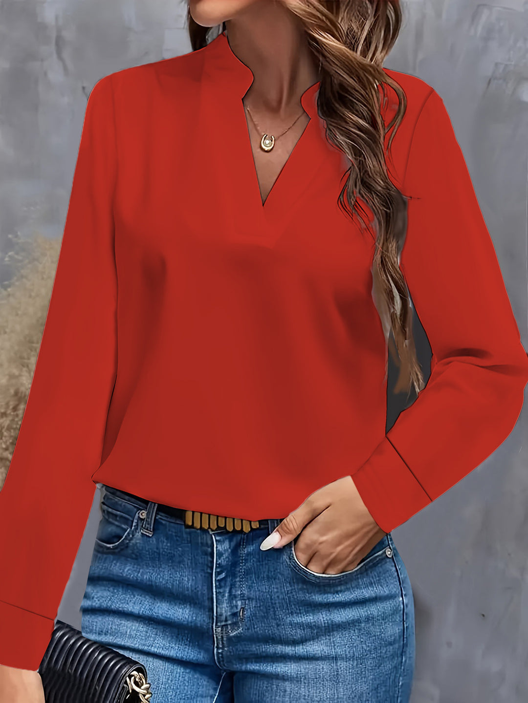 Alexandra Elegant V-Neck Women's Blouse
