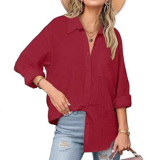 Women's Classic Linen Button Down Shirt