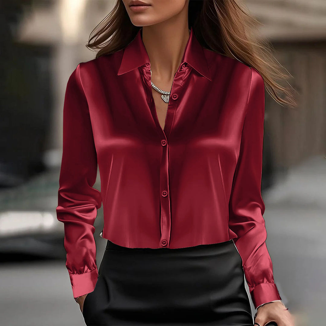 Bella Couture Luxe Satin Women's Blouse