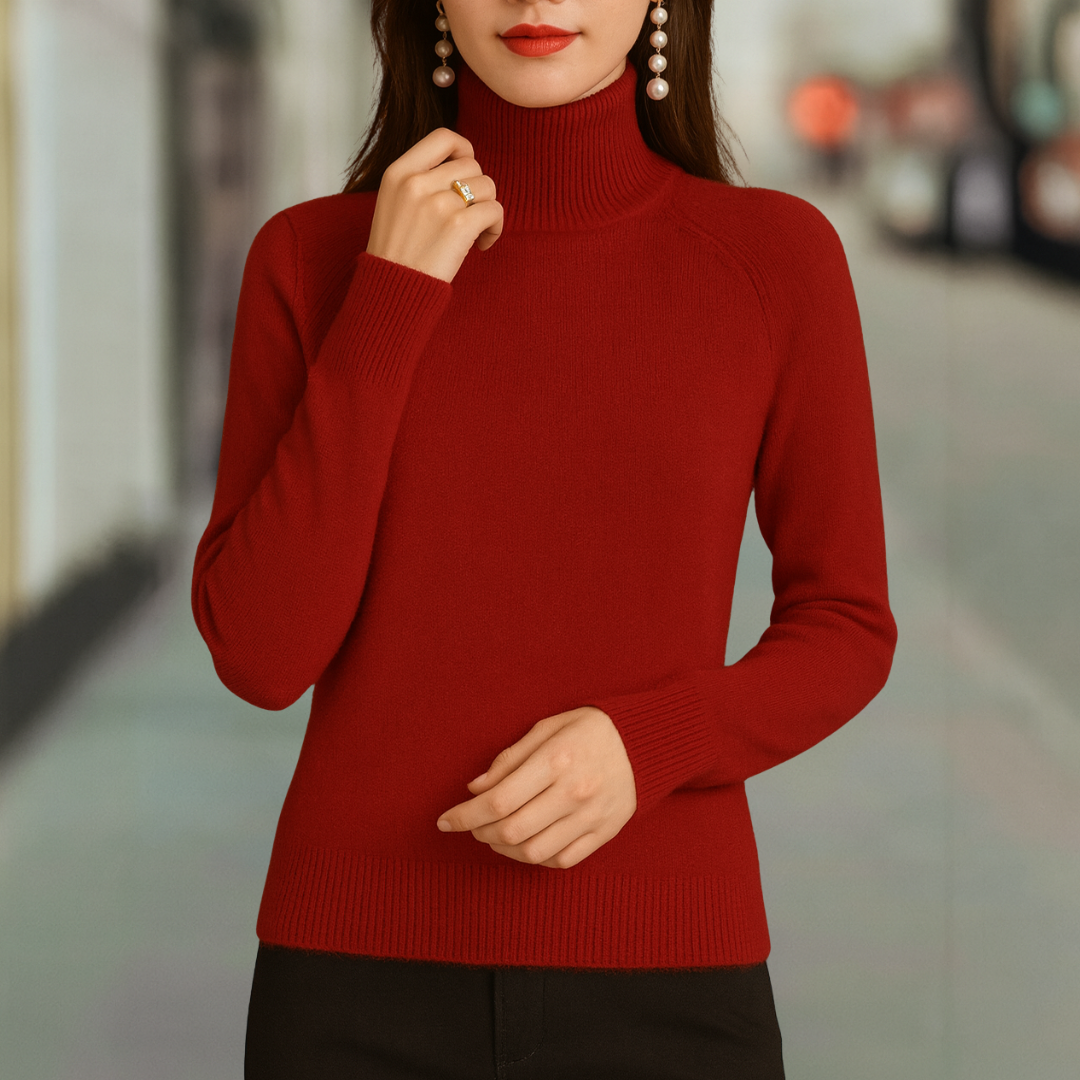 Heather Ultra Soft Classic Pullover Knit Turtleneck Sweater