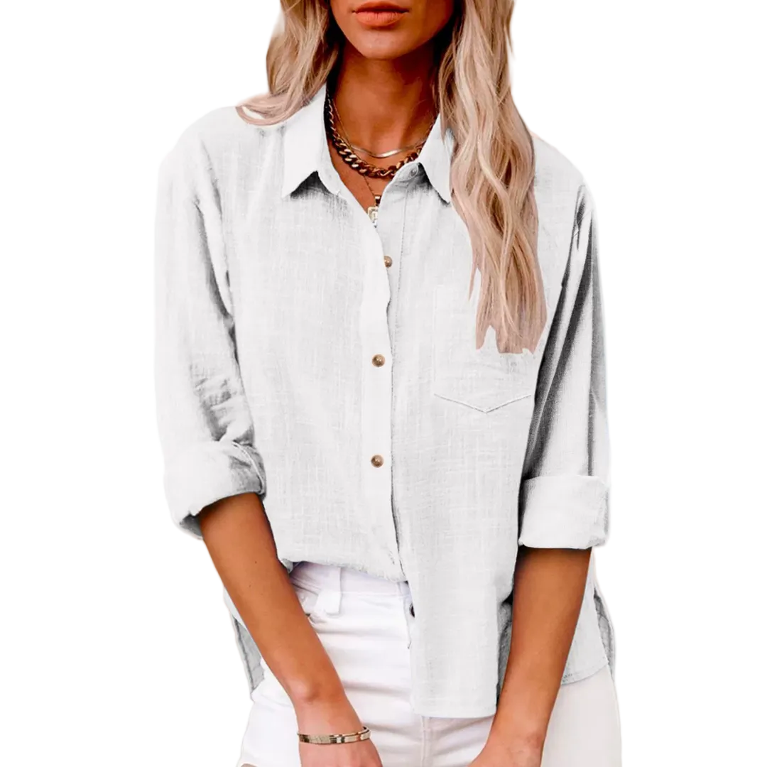 Women's Effortless Linen Everyday Button-Down Shirt