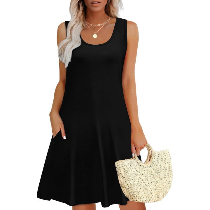 Santorini Sleeveless Shirt Dress With Pockets