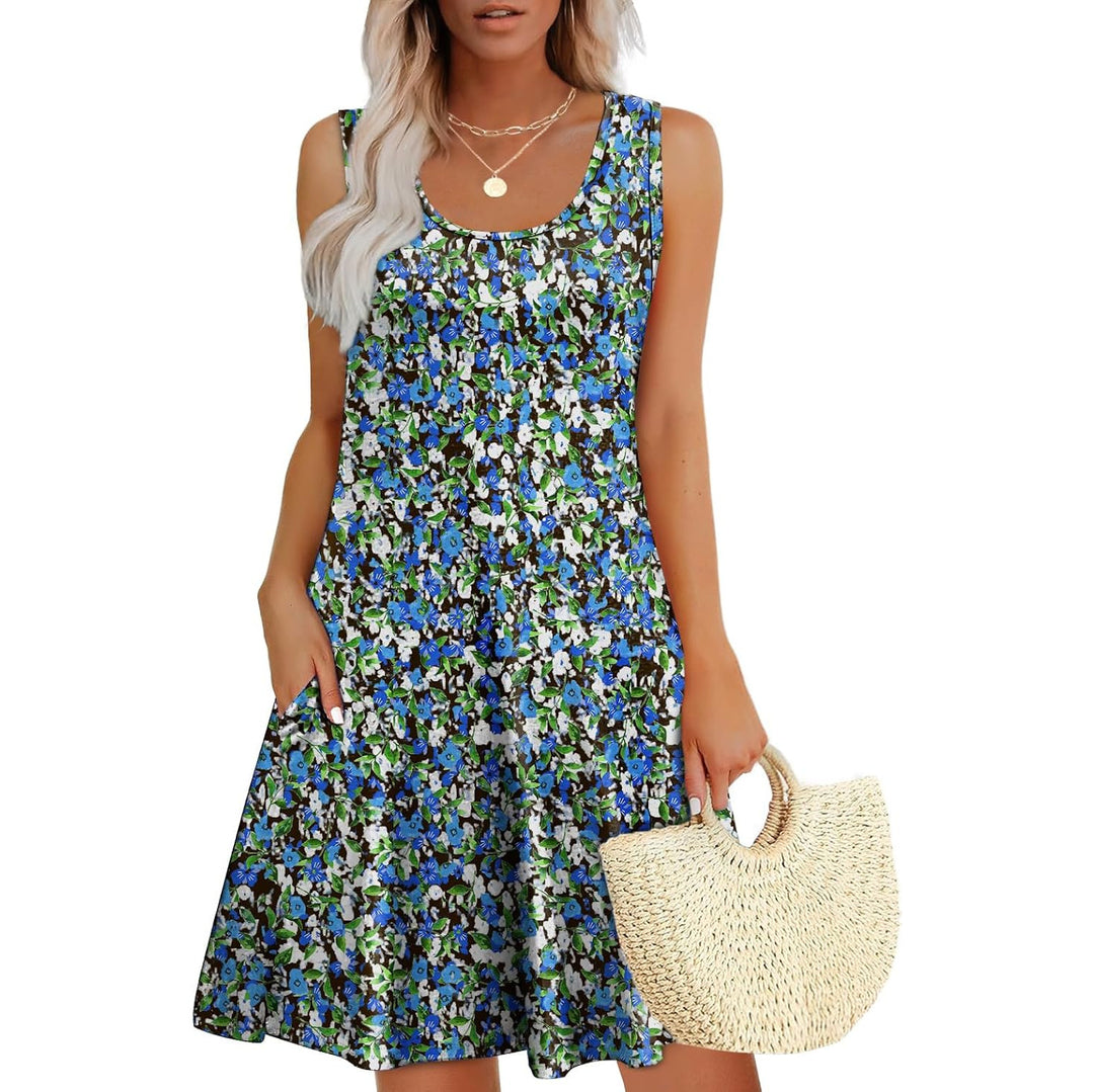 Santorini Sleeveless Shirt Dress With Pockets
