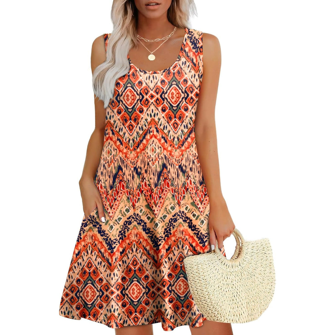 Santorini Sleeveless Shirt Dress With Pockets