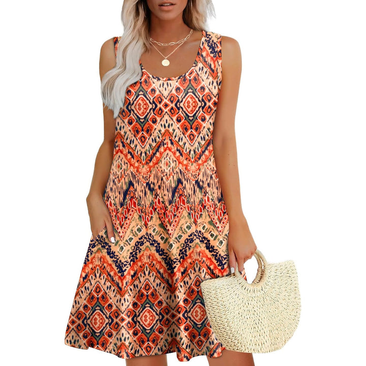 Santorini Sleeveless Shirt Dress With Pockets
