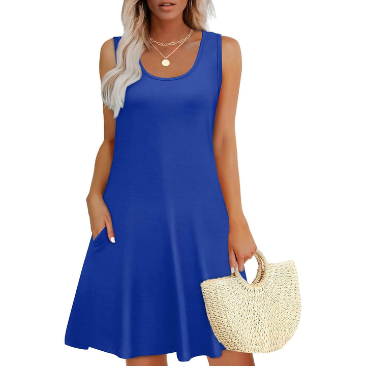 Santorini Sleeveless Shirt Dress With Pockets