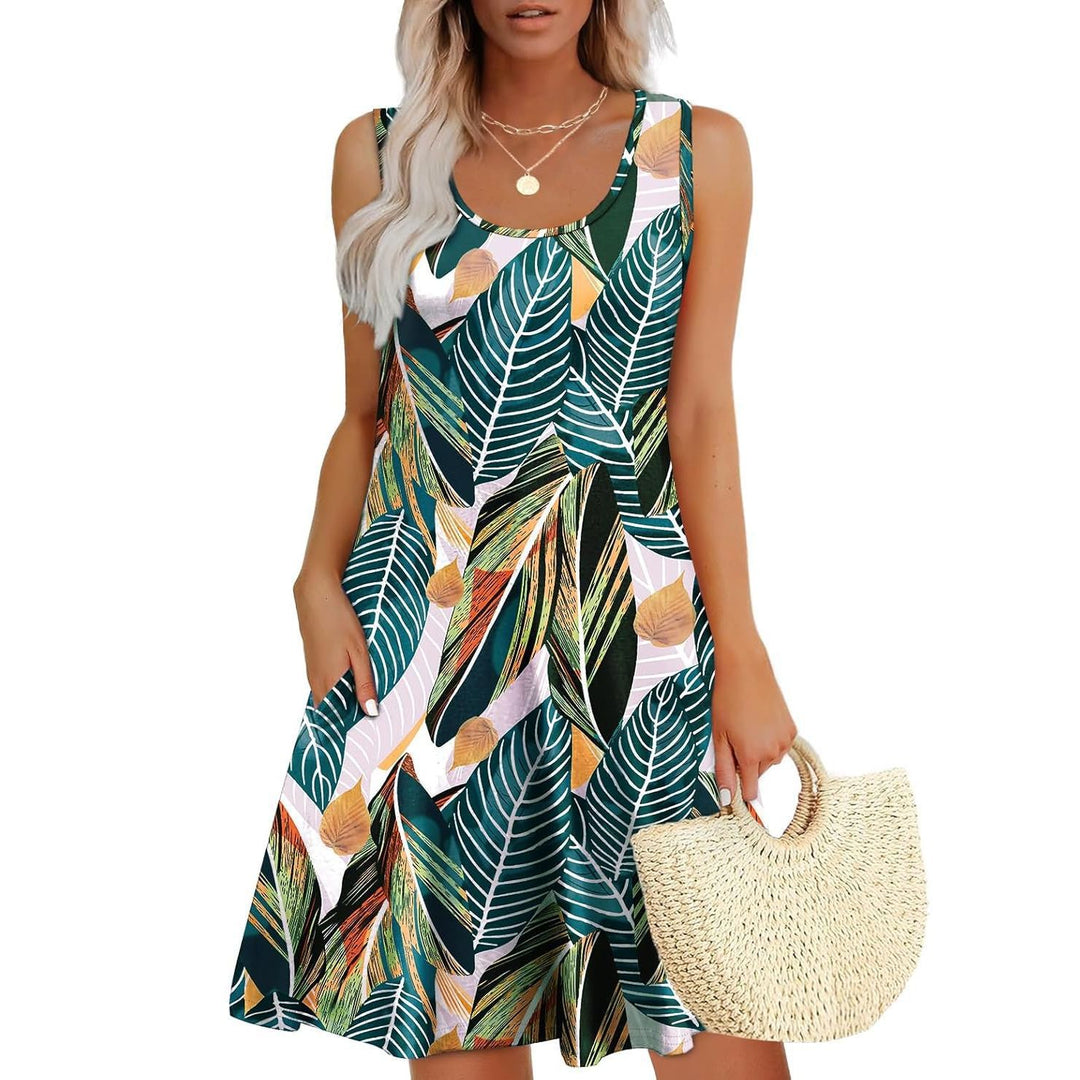 Santorini Sleeveless Shirt Dress With Pockets