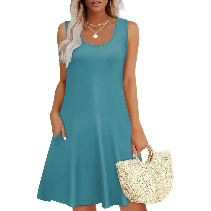 Santorini Sleeveless Shirt Dress With Pockets