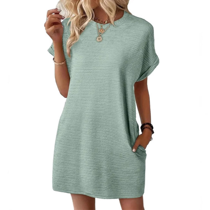 Ava Women's Comfortable & Chic Ribbed Shirt Dress With Pockets