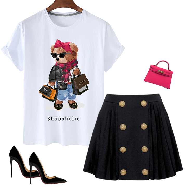 "Confessions of a Shopaholic" Short Sleeved Graphic Tee