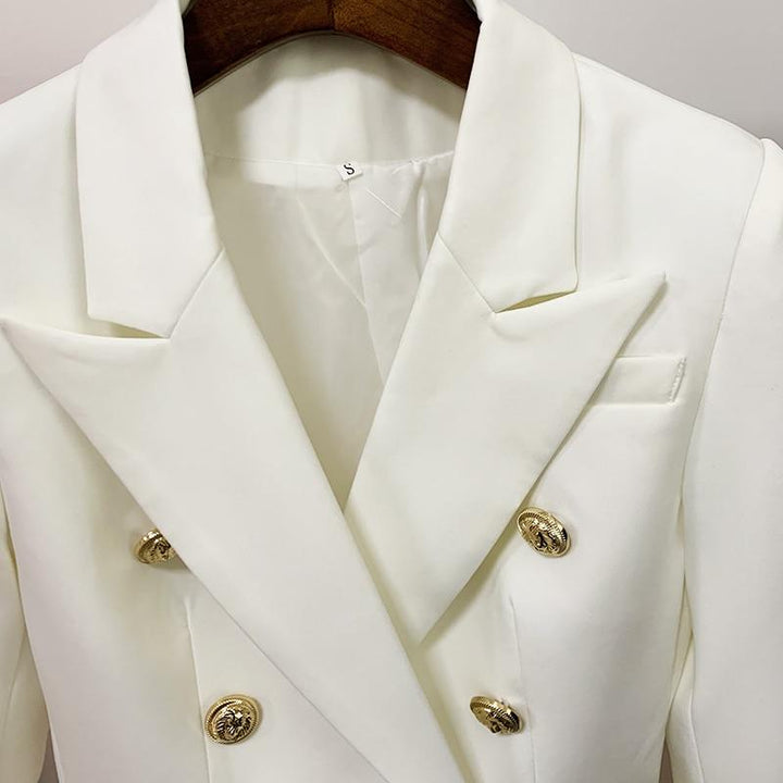 White gold button blazer sale