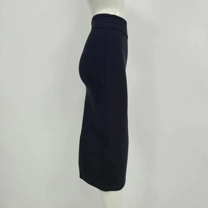 Gold Button Bandage Pencil Skirt
