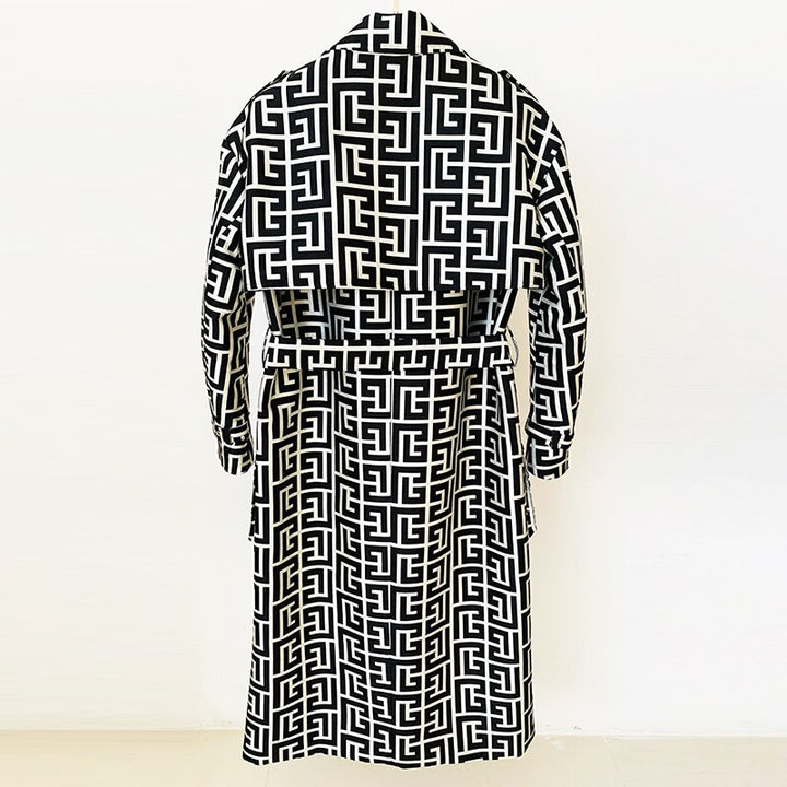 Jacquard Gold Button Trench Coat