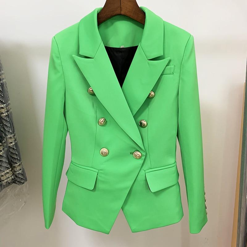 Green Gold Button Blazer