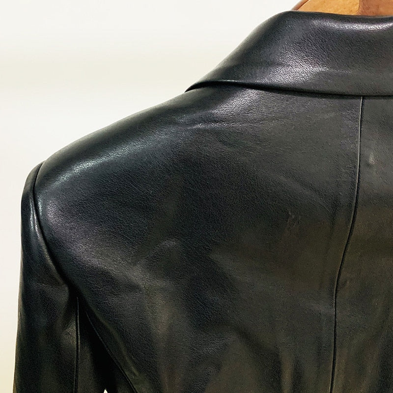 black leather blazer sale